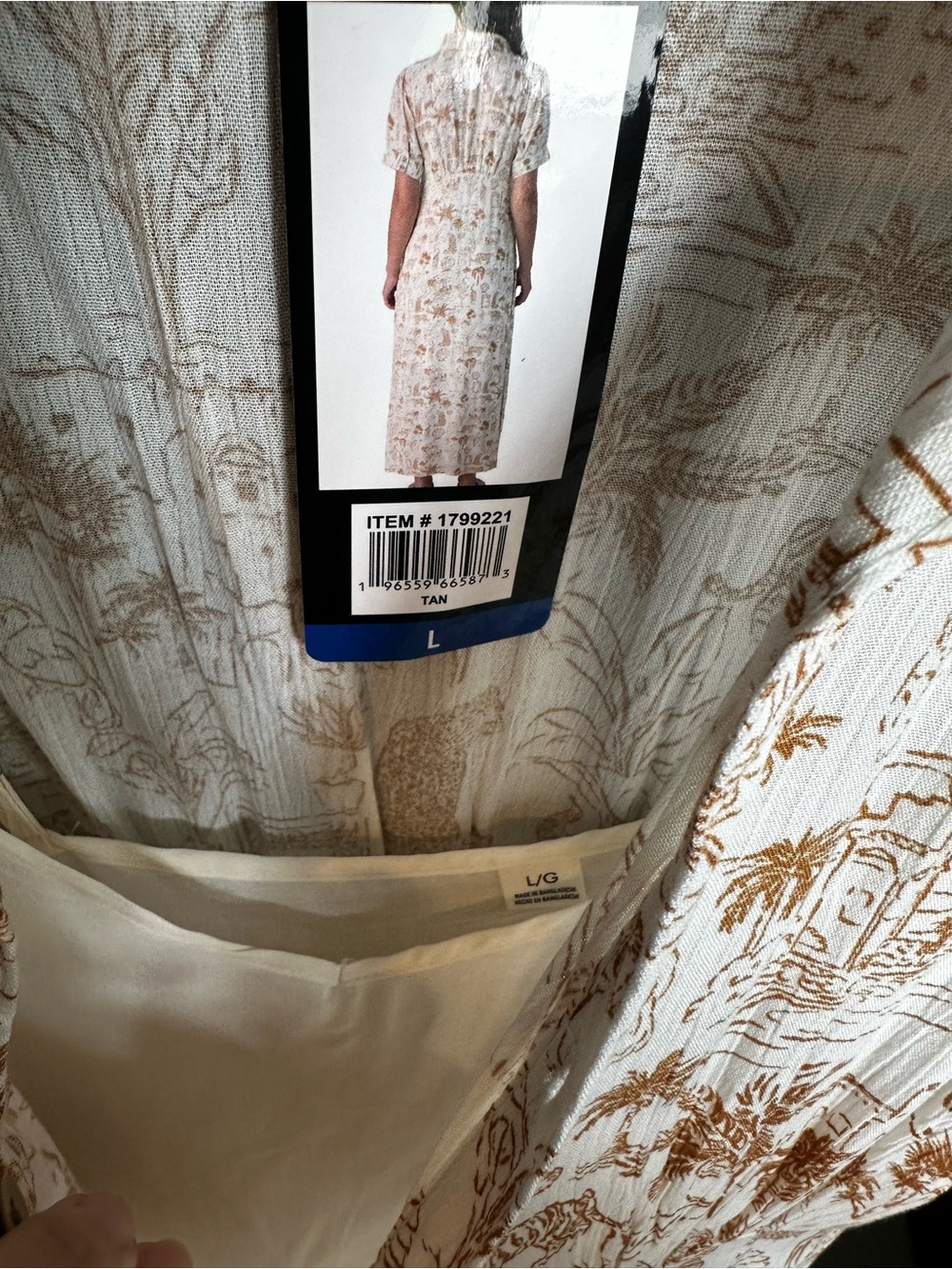 O'Neill White Maxi Summer Dress with Tan Floral Print - Picture 9 of 13